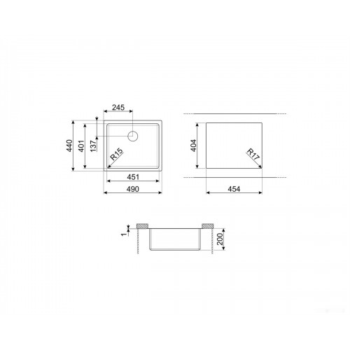 Кухонная мойка Smeg VFU45SFR