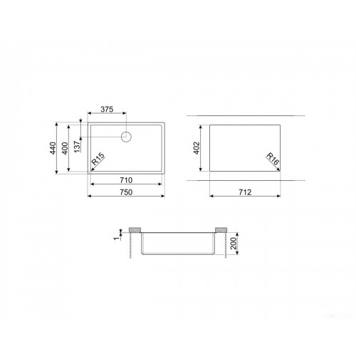 Кухонная мойка Smeg VSTR71BRX