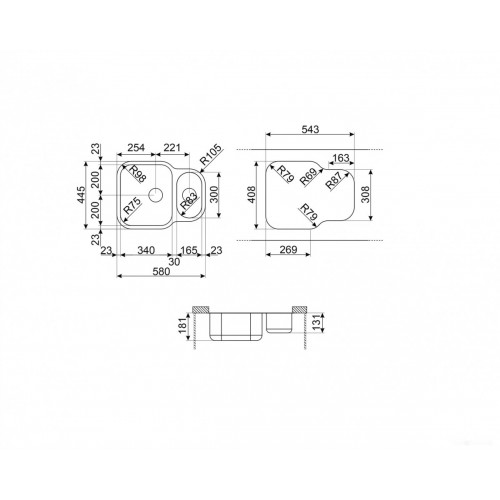 Кухонная мойка Smeg UM3416-2