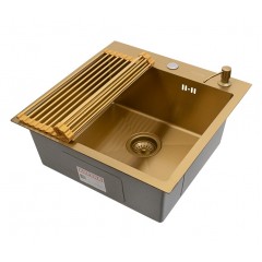 Кухонная мойка ARFEKA ECO AR 500*500, роллер-мат, дозатор GOLD +RM AR+DS AR