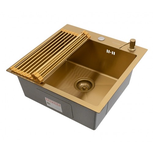 Кухонная мойка ARFEKA ECO AR 500*500, роллер-мат, дозатор GOLD +RM AR+DS AR