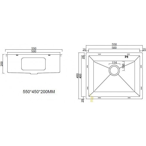 Кухонная мойка ARFEKA ECO AR 550*450 BLACK PVD NANO