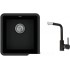 Кухонная мойка AquaSanita Arca SQA101 + Forte 5553 (черный металлик 601)