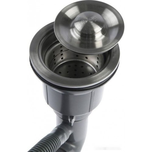 Кухонная мойка Roxen Simple 560220-50B PVD оружейная сталь (с коландером и дозатором)