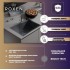 Кухонная мойка Roxen Stage 560250-60B PVD оружейная сталь (c держателем для ножей, двумя коландерами, разделочной доской и дозатором)