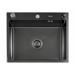 Кухонная мойка FUTUR FK 5050 Eco EMBOSSING POP-UP ECONOM Black Nano