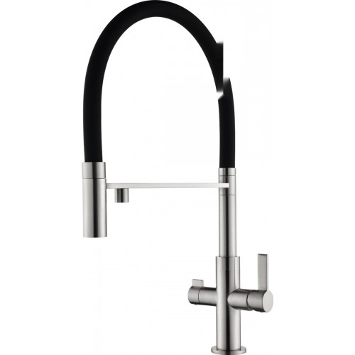Кухонная мойка AquaSanita AIR 100 X + cмеситель AquaSanita 7763 002 steel