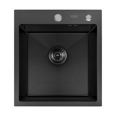 Кухонная мойка ARFEKA ECO AR 450*500 BLACK PVD NANO DECOR MILLET GRAINS