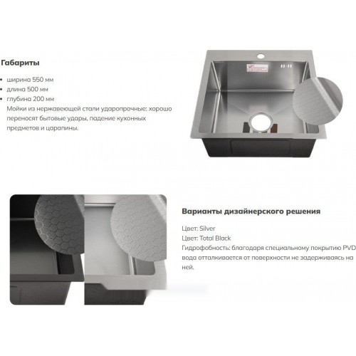 Кухонная мойка Schtoff Best Decor Black 5550