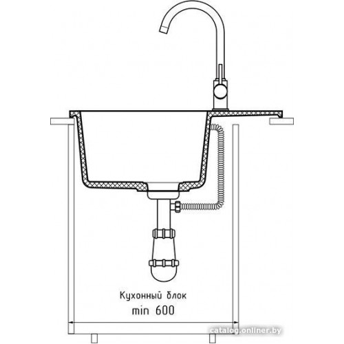 Кухонная мойка GranFest Urban GF-UR-658L (черный)