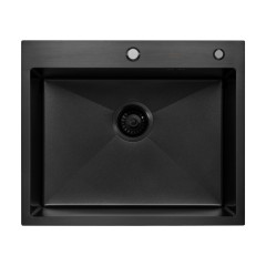 Кухонная мойка ARFEKA ECO AR 600*500 BLACK PVD NANO DECOR MILLET GRAINS