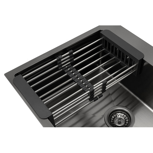 Кухонная мойка ARFEKA ECO AR 600*500, коландер, дозатор BLACK DECOR MILLET GRAINS +CL AR+DS AR