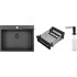 Кухонная мойка Schtoff Best Premium Black 5550 + коландер KR-1 Black + дозатор SD-1 Black
