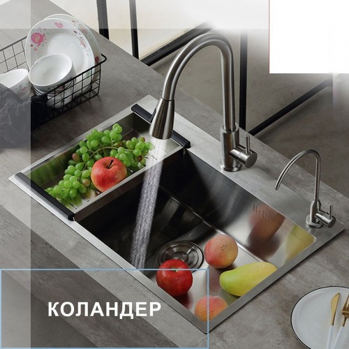 Кухонная мойка FUTUR FK 4548 B Eco Embossing (черный нано)