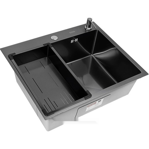 Кухонная мойка ARFEKA Eco AR мойка 600*500, коландер G, дозатор Black Decor Millet +CL AR G+DS AR