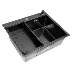 Кухонная мойка ARFEKA Eco AR мойка 600*500, коландер G, дозатор Black Decor +CL AR G+DS AR