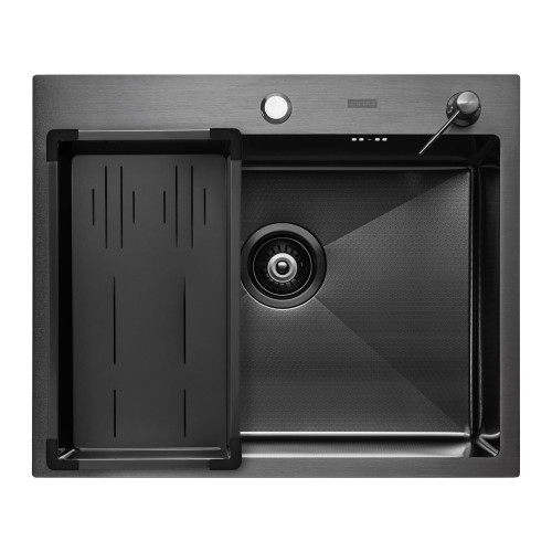 Кухонная мойка ARFEKA Eco AR мойка 600*500, коландер G, дозатор Black Decor +CL AR G+DS AR