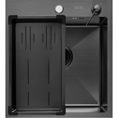 Кухонная мойка ARFEKA Eco AR мойка 450*500, коландер G, дозатор Black Decor +CL AR G+DS AR