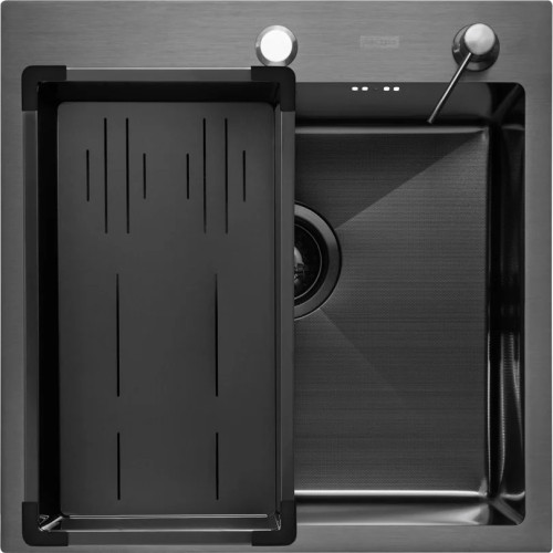 Кухонная мойка ARFEKA Eco AR мойка 500*500, коландер G, дозатор Black Decor Millet +CL AR G+DS AR