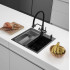 Кухонная мойка ARFEKA Eco AR мойка 500*500, коландер G, дозатор Black Decor Millet +CL AR G+DS AR