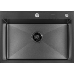 Кухонная мойка ARFEKA ECO AR 700*500 BLACK PVD NANO DECOR VOLCANIC ROCK
