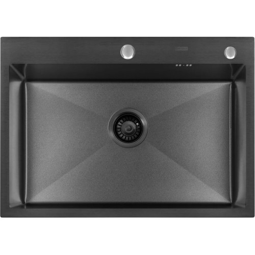 Кухонная мойка ARFEKA ECO AR 700*500 BLACK PVD NANO DECOR VOLCANIC ROCK