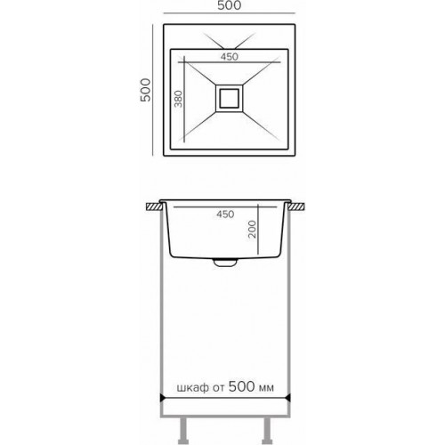 Кухонная мойка Polygran Blade 500 (космос)