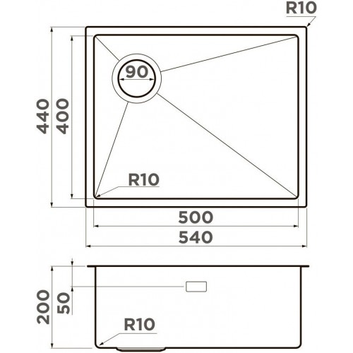 Кухонная мойка Omoikiri Taki 54-U/IF-L Side SF LG 4997475 (светлое золото)
