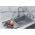 Кухонная мойка Marblan Cubi (серебристый, с сифоном)