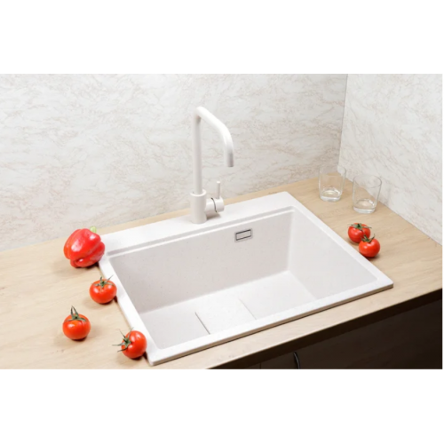 Кухонная мойка Marblan Comfort 60 (бежевый, с сифоном и колландером)