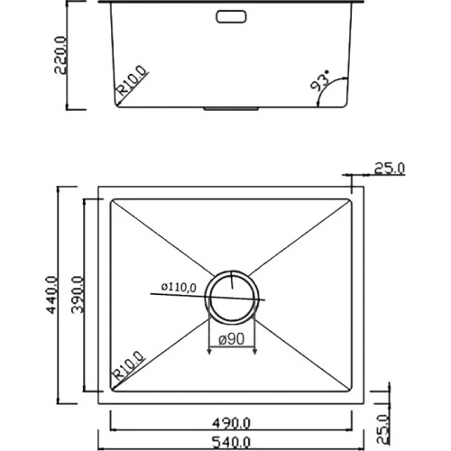 Кухонная мойка Roxen Uno 560210-54-BRS (с ролл-матом и дозатором)
