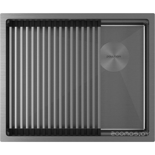 Кухонная мойка Paulmark Next-Pro 54 Uni PM705445-GM (черный/вороненая сталь)