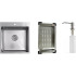 Кухонная мойка Schtoff Best Decor Silver 4550 + коландер металл K-1 BLACK + дозатор SD-1 SILVER