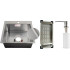 Кухонная мойка Schtoff Best Decor Silver 5050 + коландер металл K-1 Black + дозатор SD-1 Silver