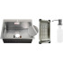 Кухонная мойка Schtoff Best Decor Silver 5550 + коландер металл K-1 BLACK + дозатор SD-1 GREY