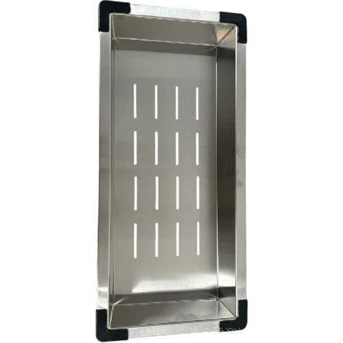 Кухонная мойка Schtoff Best Decor Silver 6050 + коландер металл K-1 BLACK + дозатор SD-1 SILVER