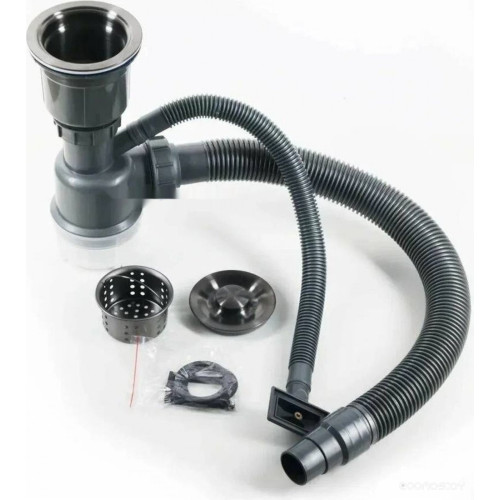 Кухонная мойка Schtoff Best Decor Silver 6050 + коландер металл K-1 BLACK + дозатор SD-1 SILVER