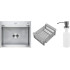 Кухонная мойка Schtoff Best Premium Silver 5550 + коландер KR-1 GREY + дозатор SD-1 GREY