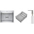 Кухонная мойка Schtoff Best Premium Silver 5550 + коландер KR-1 GREY + дозатор SD-1 SILVER