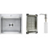 Кухонная мойка Schtoff Best Premium Silver 5550 + коландер K-1 BLACK + дозатор SD-1 SILVER