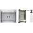 Кухонная мойка Schtoff Best Silver 6050 + коландер металл K-1 BLACK + дозатор SD-1 GREY