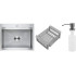 Кухонная мойка Schtoff Best Premium Silver 6050 + коландер KR-1 GREY + дозатор SD-1 GREY