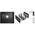 Кухонная мойка Schtoff Undermount Best Decor Black 5545 + коландер KR-1 BLACK+ дозатор SD-1 BLACK