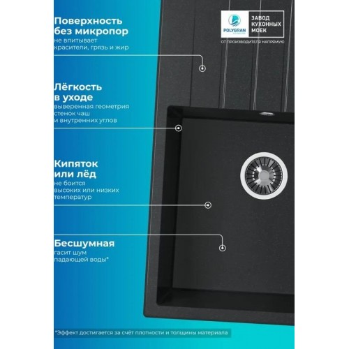 Кухонная мойка Polygran Deka 780 (черный)