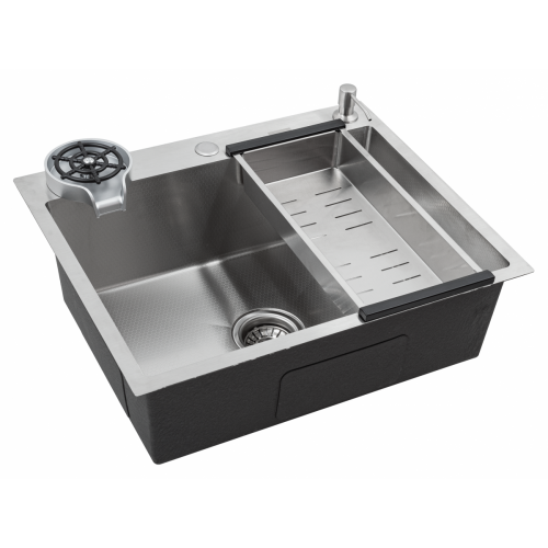 Кухонная мойка FUTUR FK 5050 Eco Embossing Pop-up Rinzer plus (Satin)