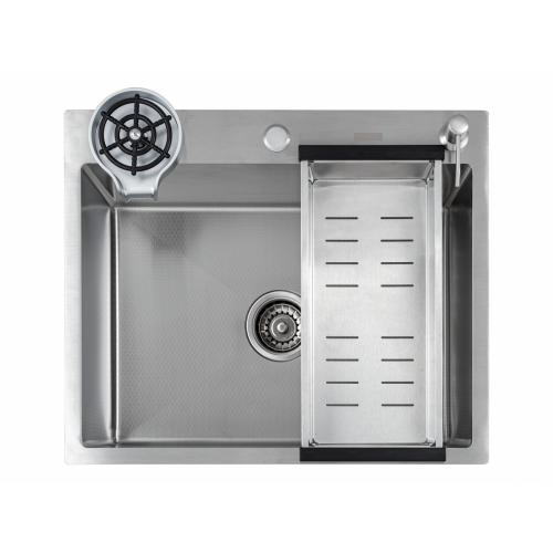 Кухонная мойка FUTUR FK 5550 Eco Embossing Pop-up Rinzer plus (Satin)