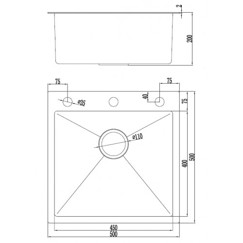 Кухонная мойка FUTUR FK 5050 Eco Embossing Pop-up Roll plus (Satin)