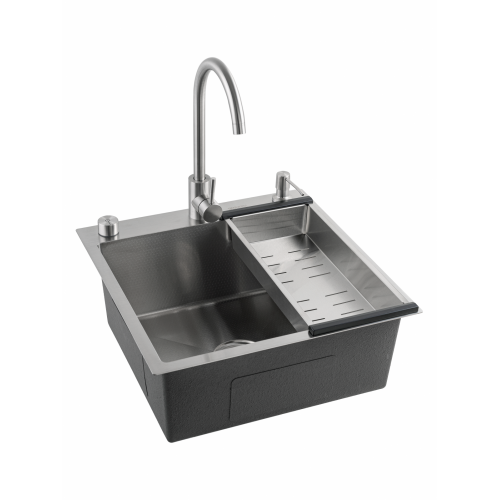 Кухонная мойка FUTUR FK 5050 Eco Embossing Pop-up Mixer plus (Satin)