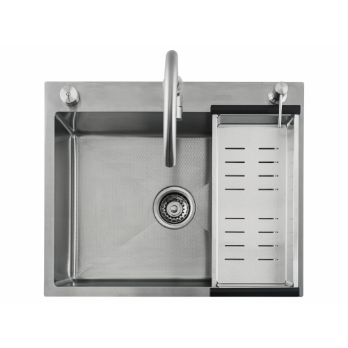 Кухонная мойка FUTUR FK 5550 Eco Embossing Pop-up Mixer plus (Satin)