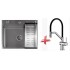 Кухонная мойка FUTUR FK 5550 Eco Embossing Pop-up Mixer plus R86.41.05 (Satin)